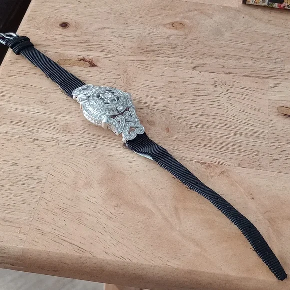 Kenneth Jay Lane Crystal Locket Watch - Picture 2 of 6